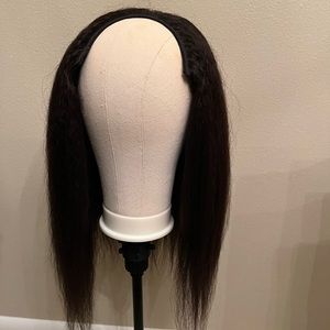 Kinky straight u part 16 inch wig